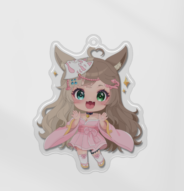 Amaterasu: Kitsune Spirit Charm Keychain