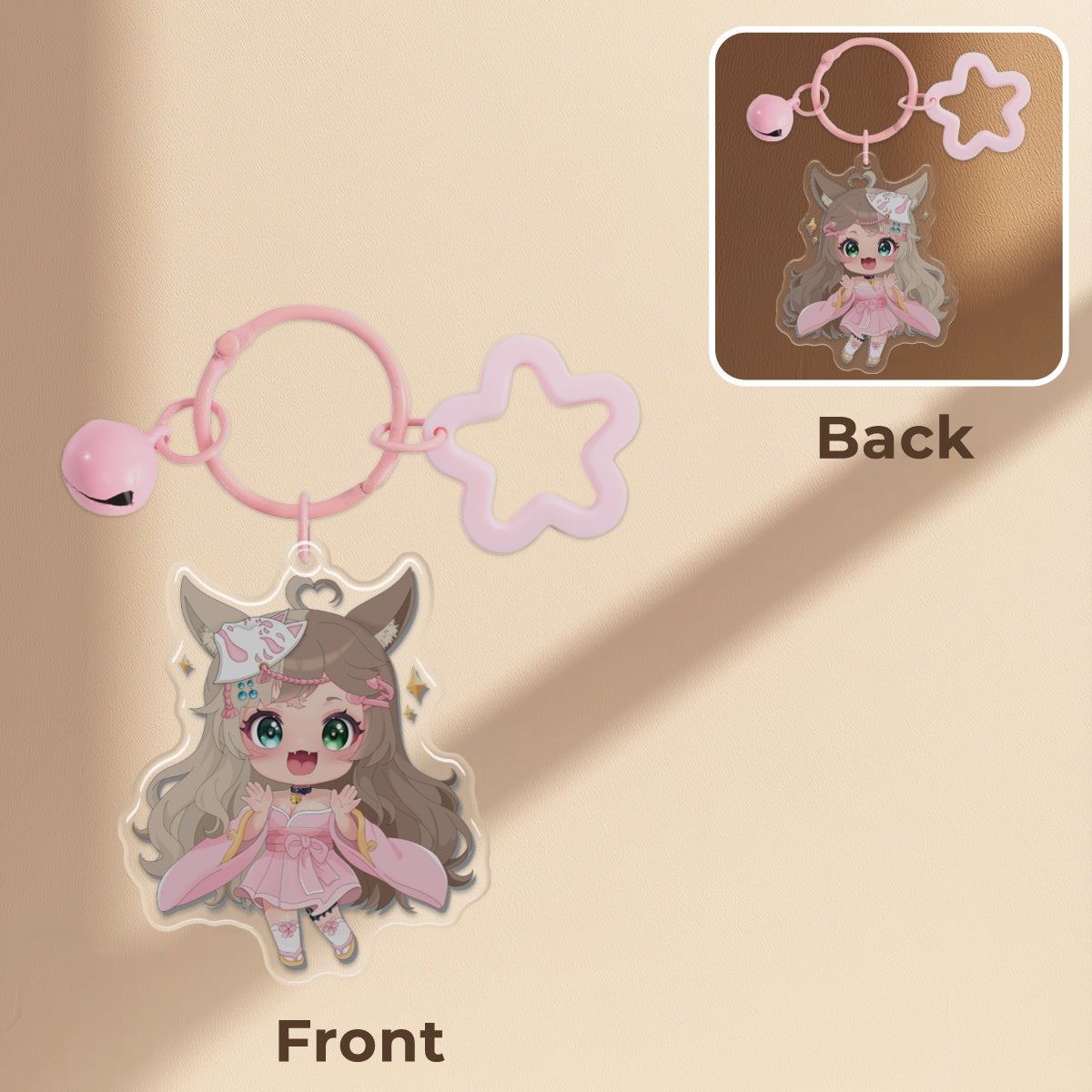 Amaterasu: Kitsune Spirit Charm Keychain