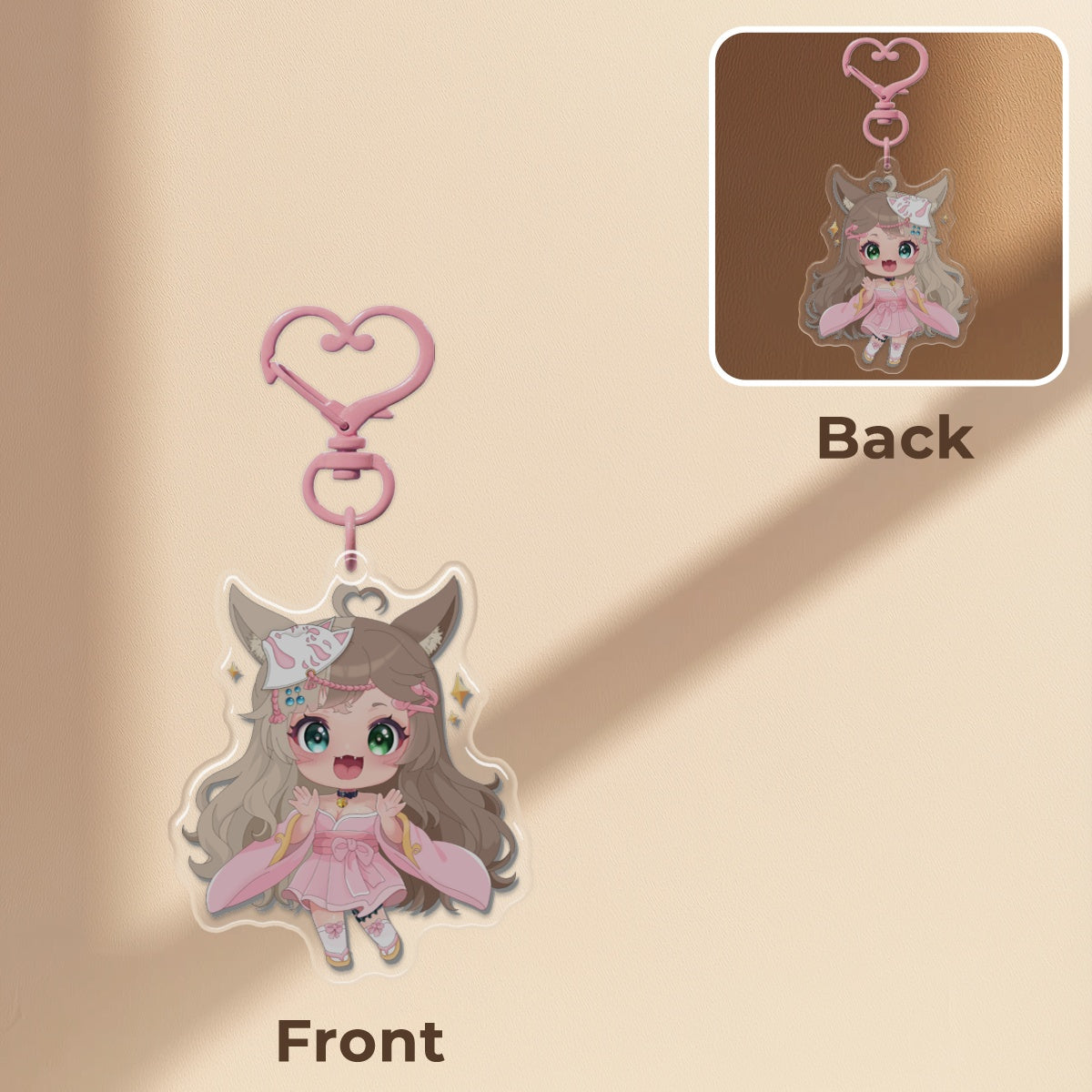 Amaterasu: Kitsune Spirit Charm Keychain