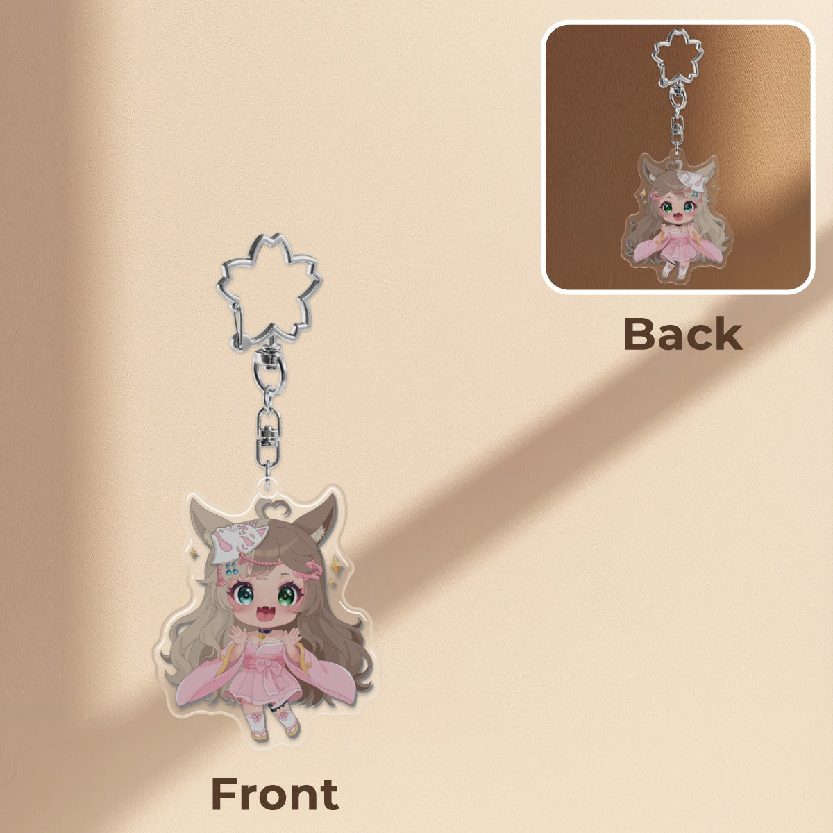 Amaterasu: Kitsune Spirit Charm Keychain