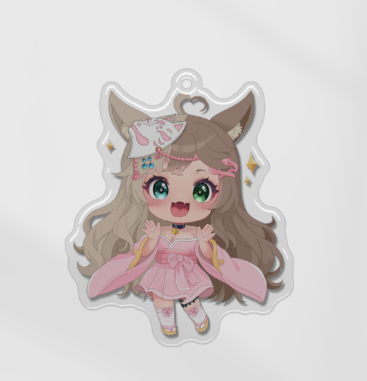 Amaterasu: Kitsune Spirit Charm Keychain