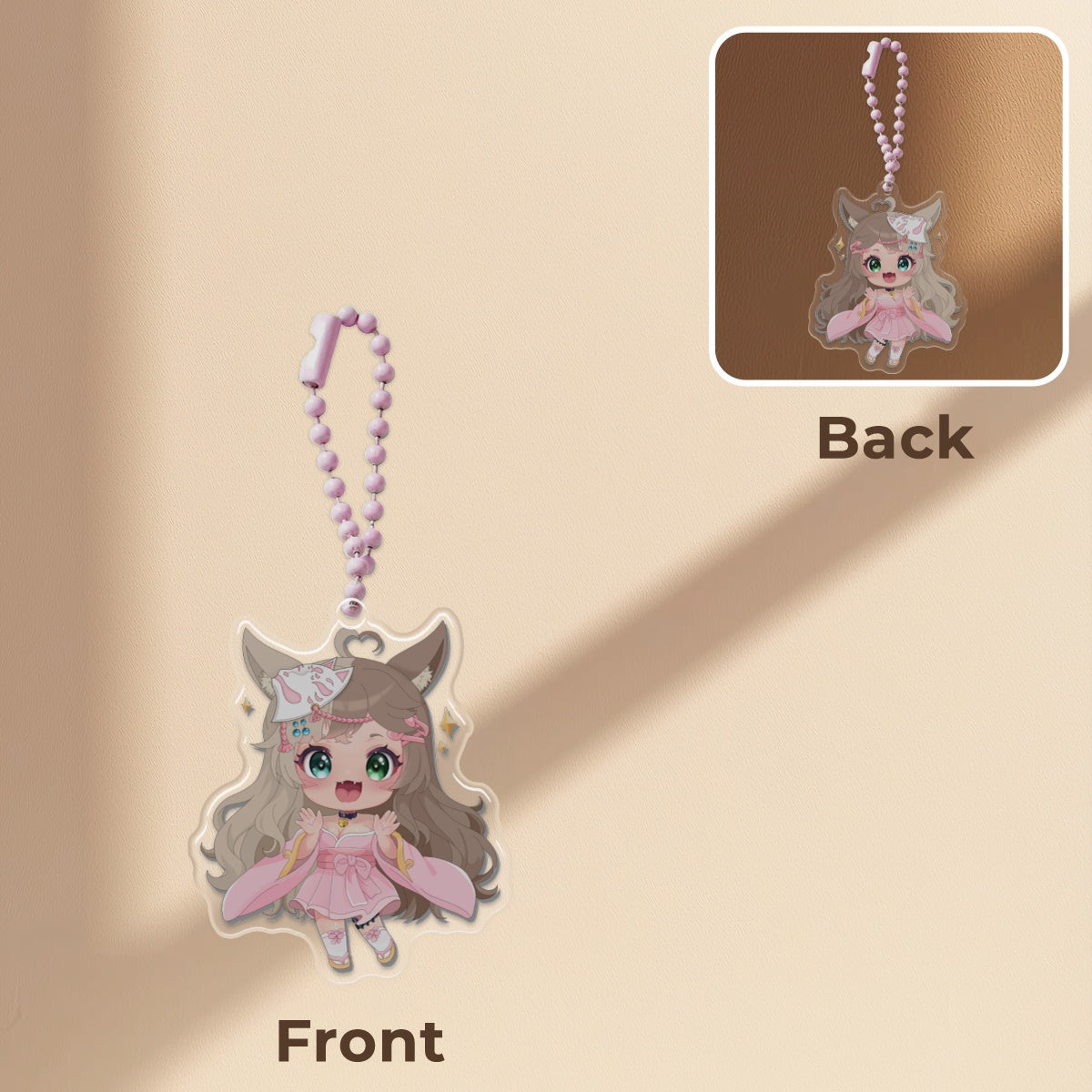 Amaterasu: Kitsune Spirit Charm Keychain